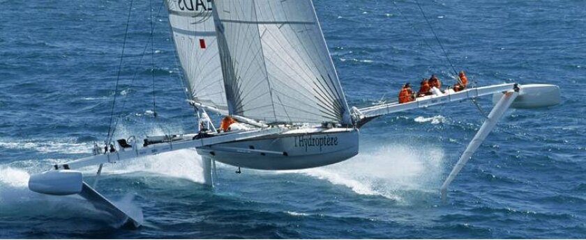 The experimental sailing hydrofoil Hydroptare (image courtesy of VPLP)