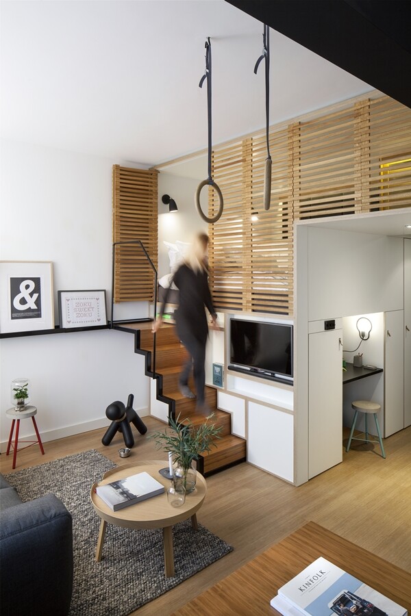 The Zoku Loft has a hidden sleeping space with retractable staircase