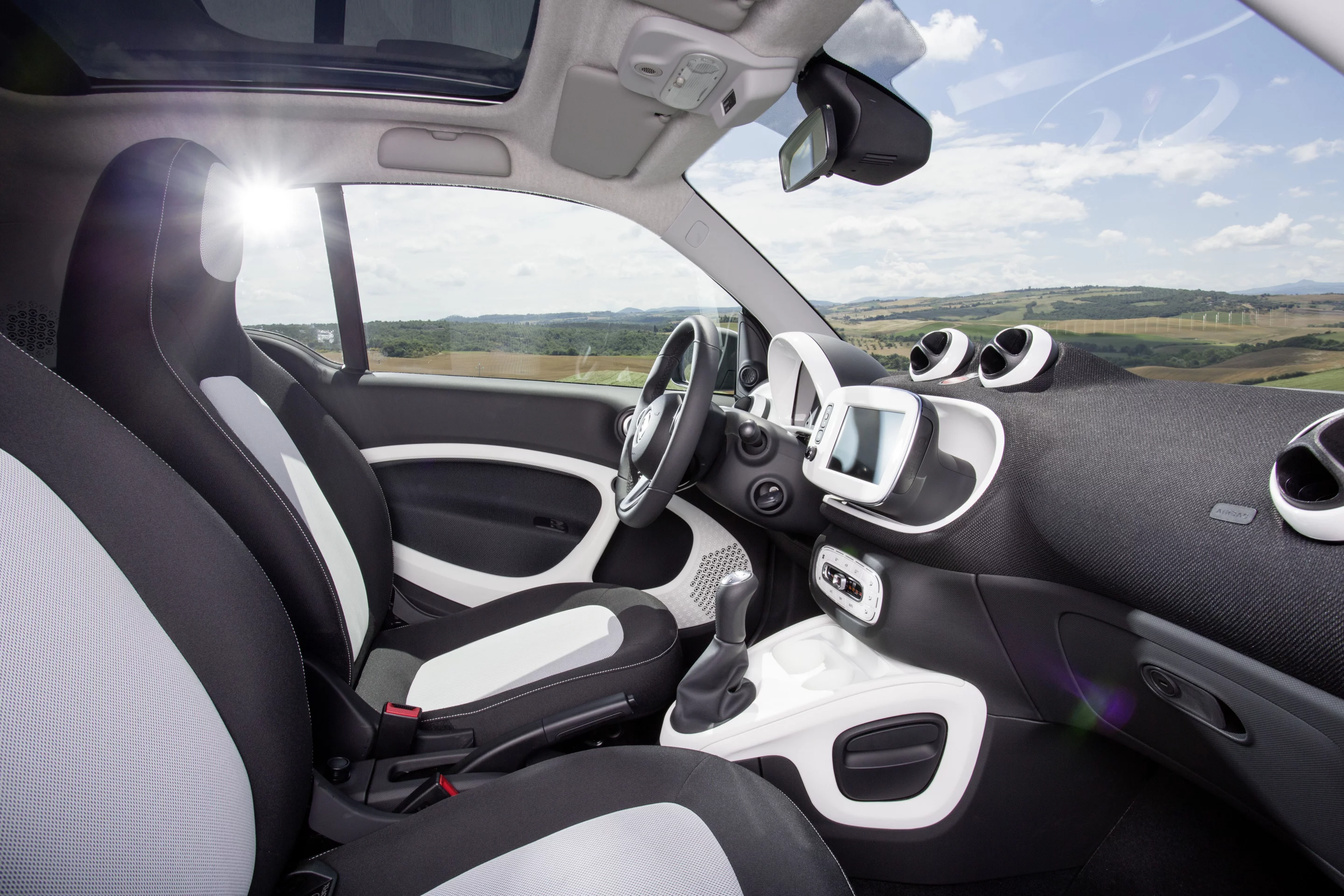 Heated seats are available on higher trim level smart cars