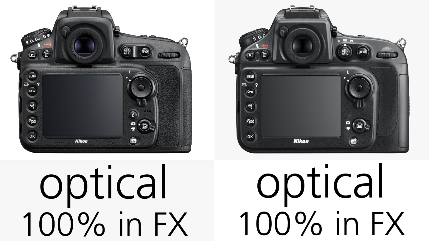 The viewfinder on the Nikon D810 is said to be brighter and show more accurate color thanks to an improved coating on its glass pentaprism