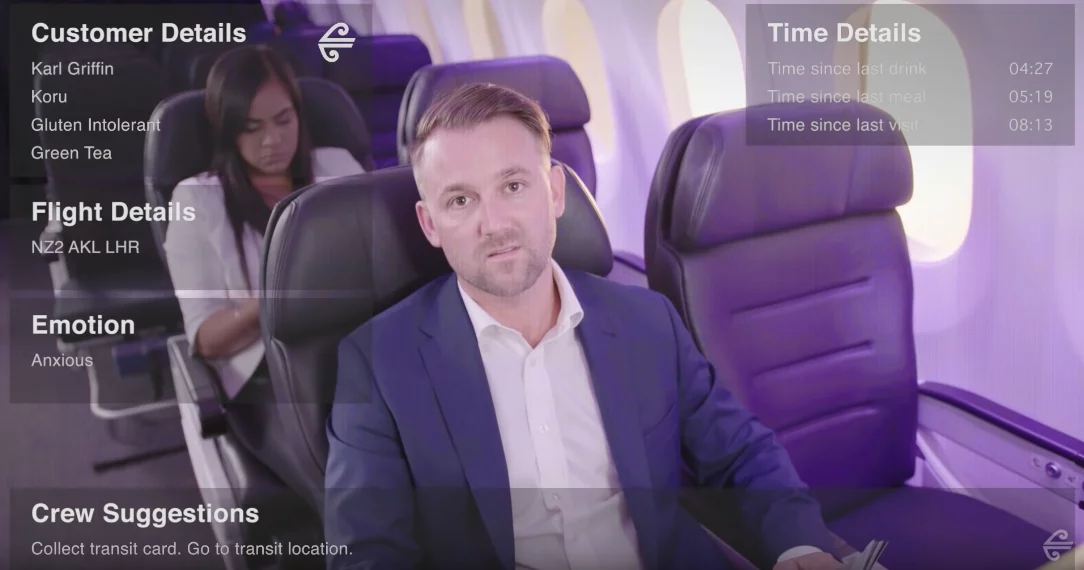 An example of the type of data that could be displayed through the augmented reality device