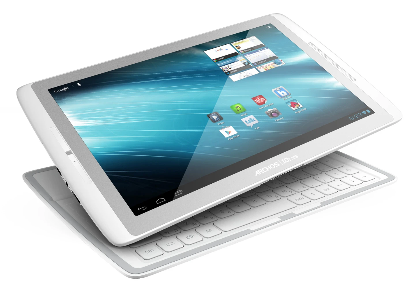 The 10-inch budget Android tablet comes supplied with its own combined cover, dock, stand and keyboard in the shape of the very thin Coverboard