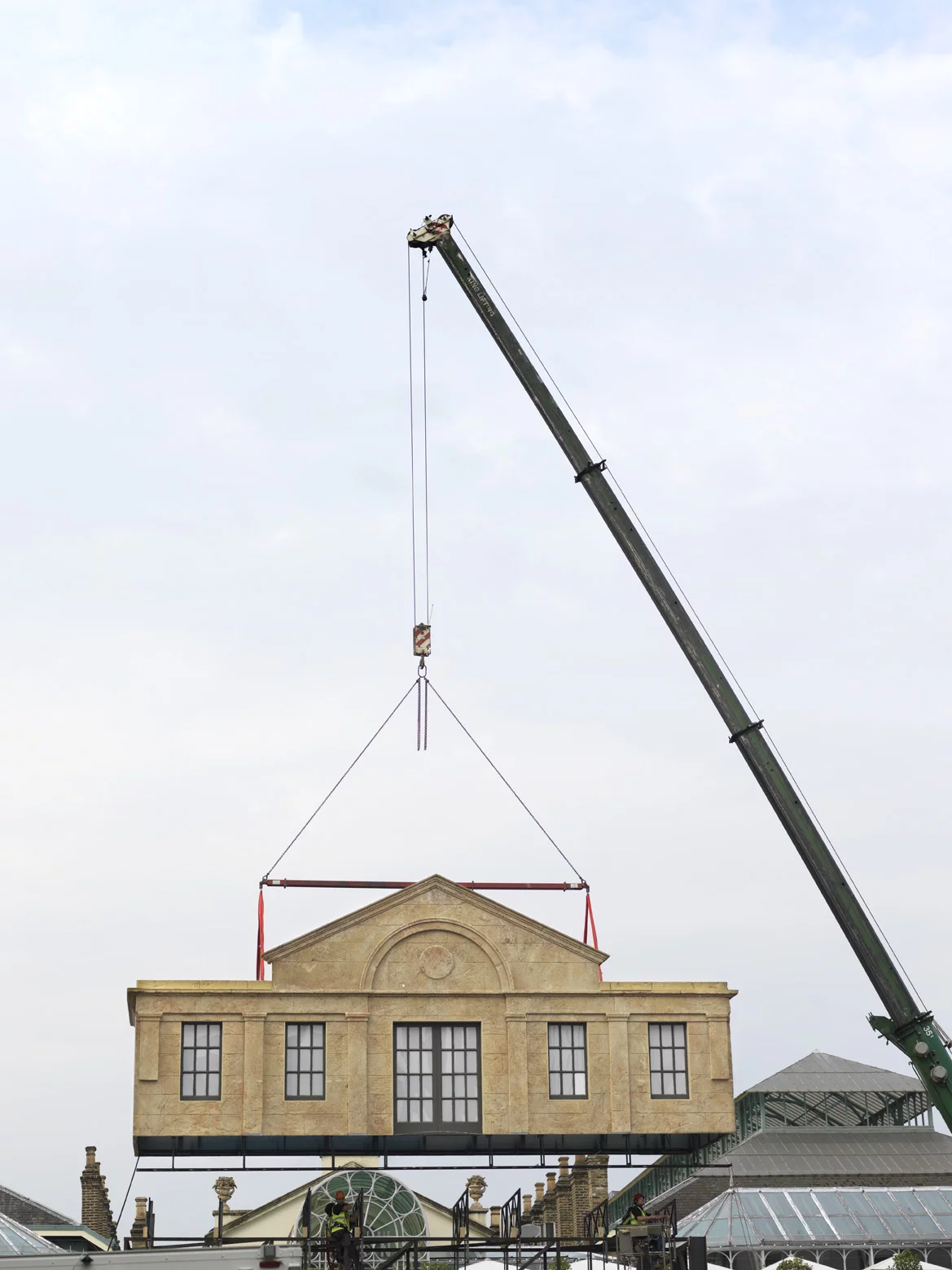 Part of the building being lowered into place by crane (Photo: Chris Tubbs)