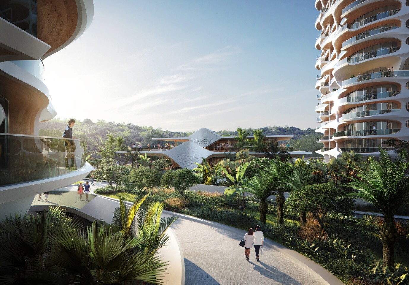 Alai’s design consists of a cluster of residential buildings and an integrated system of platforms and walkways