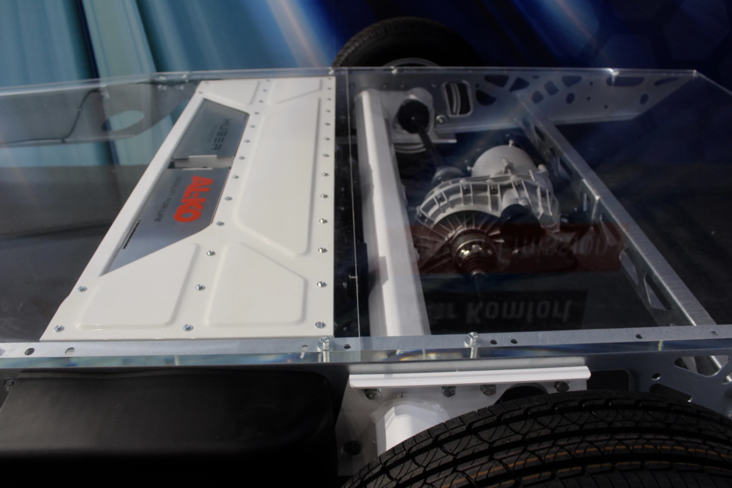 The Next Generation Chassis Platform features a battery pack mounted ahead of an electrified axle