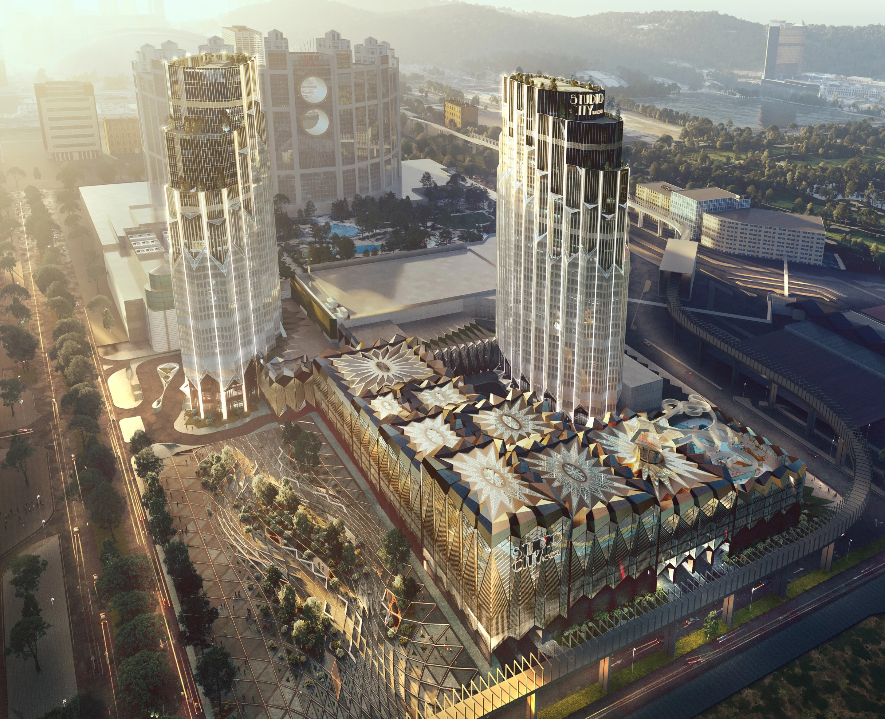 The Studio City Phase 2's two towers will include 900 hotel suites and rooms between them