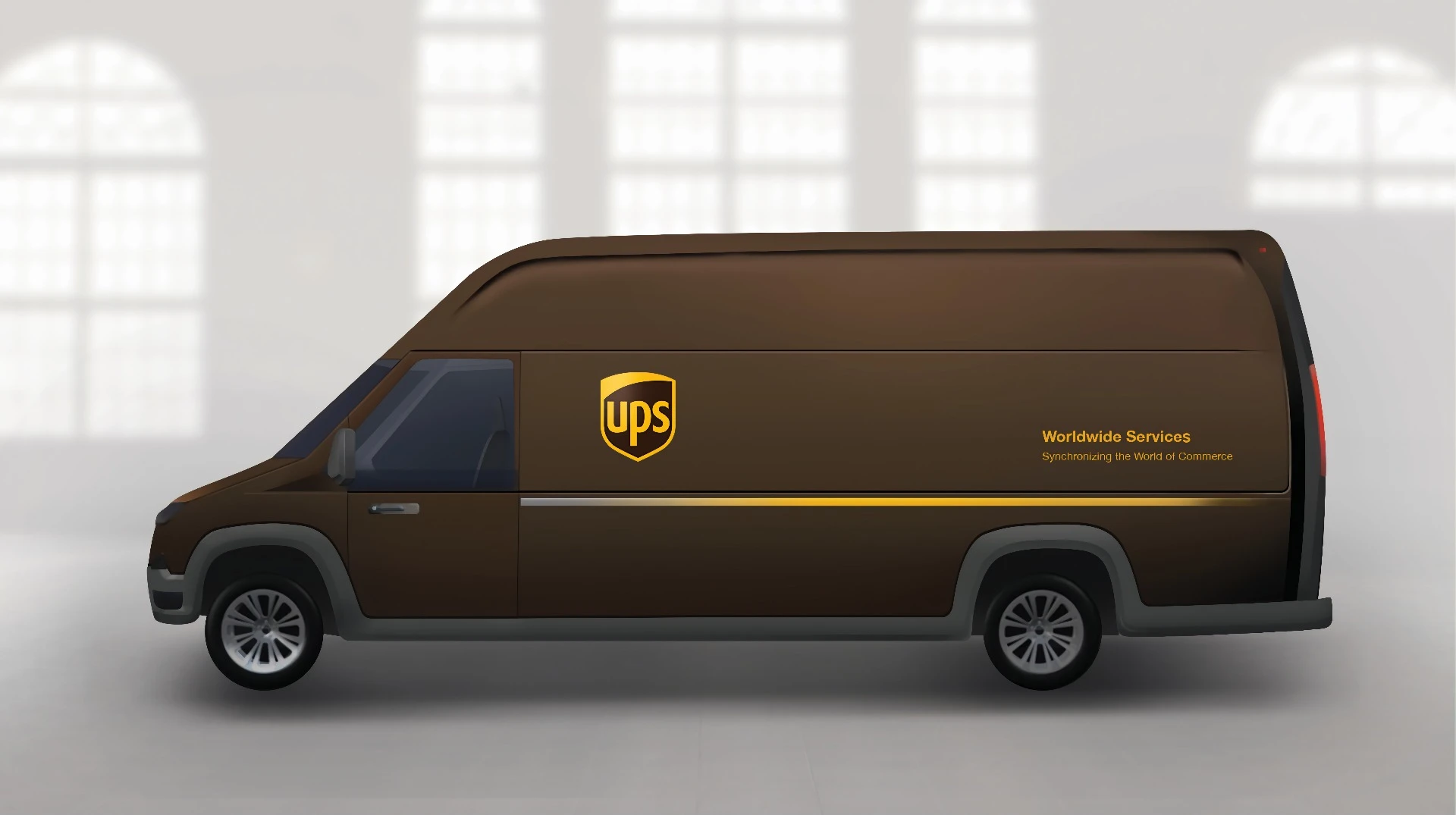 A rendering of UPS and Workhorse's forthcoming electric delivery truck