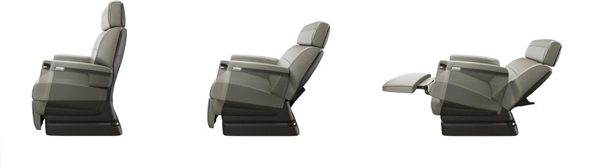 Nuage seat showing its recline features