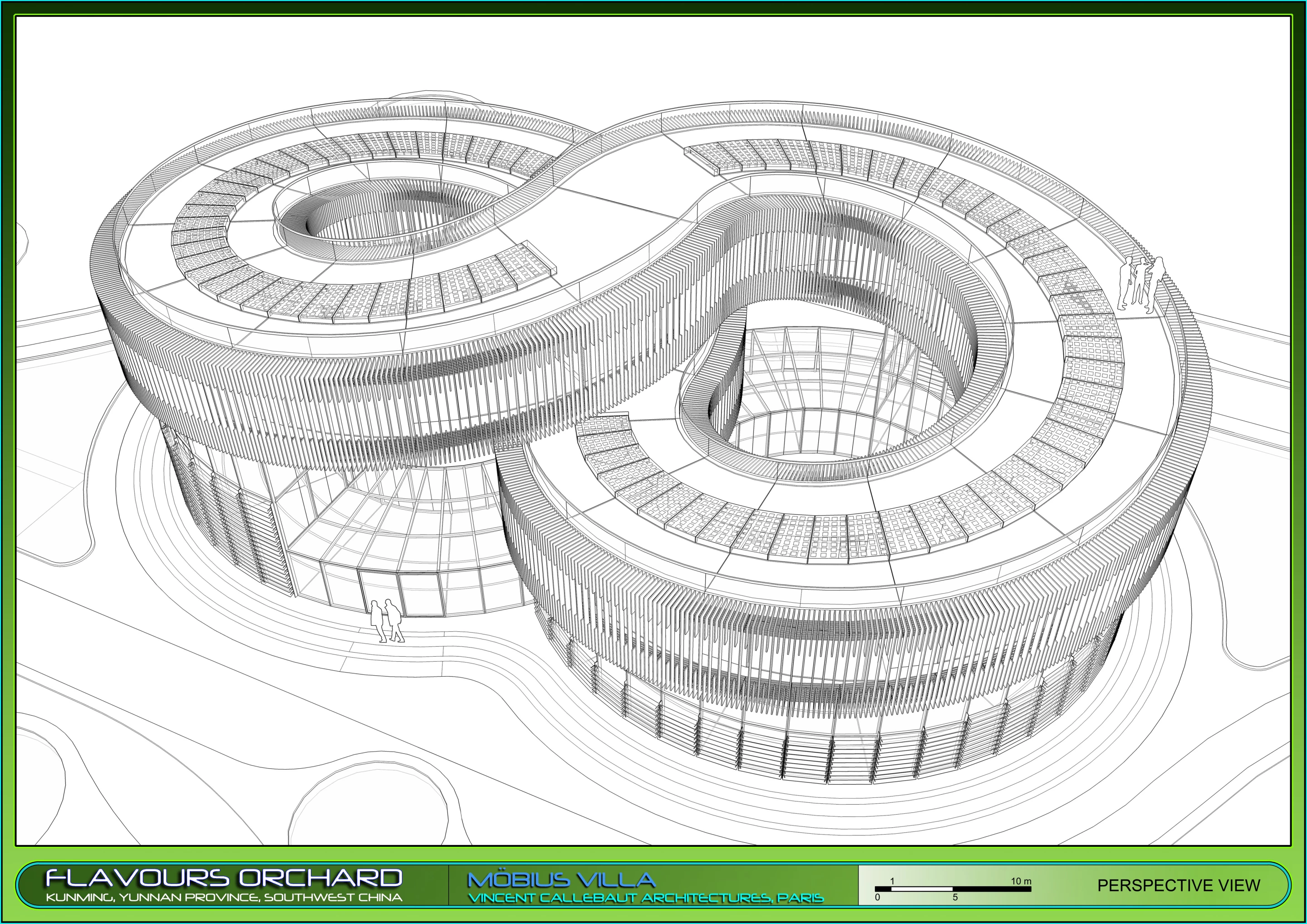 Mobius Villa wireframe view of green roof (Image: Vincent Callebaut Architectures)