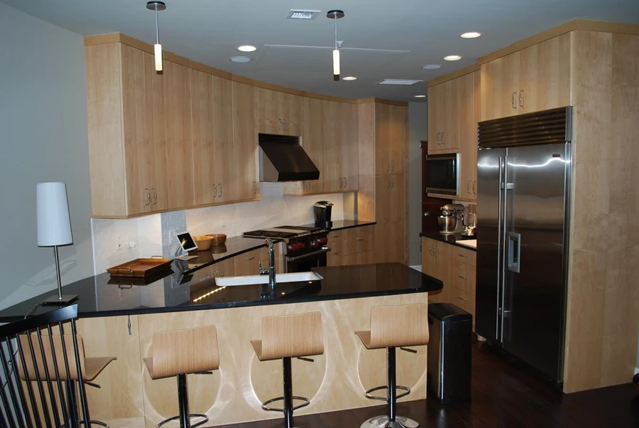 A breakfast bar in one of the shelter condos