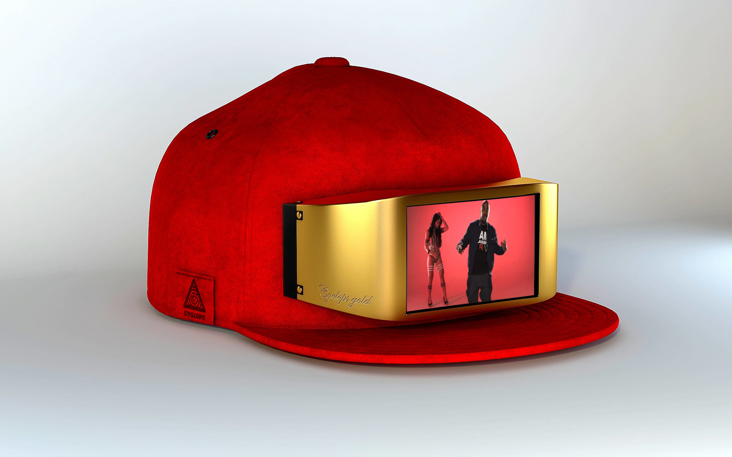 Cyclops Gold line uses suede, leather, and gold tones to deck out its LCD screen