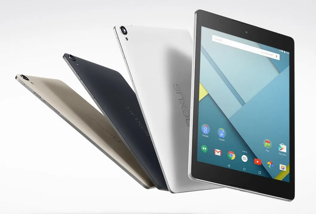 The Nexus 9 comes in three colors