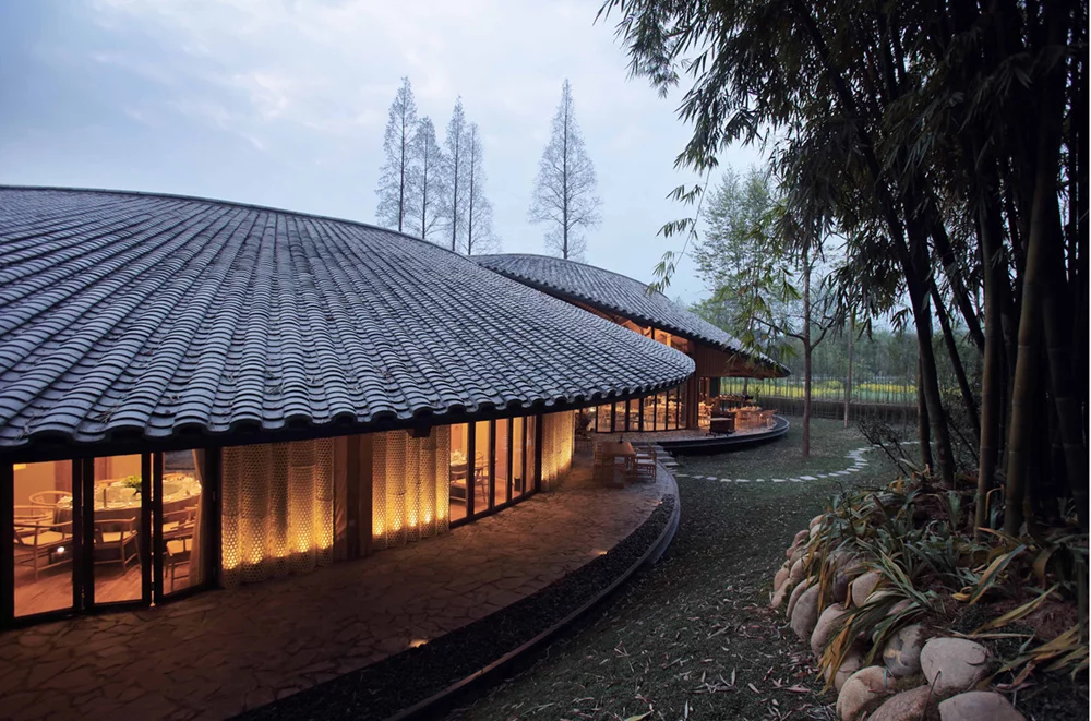 In Bamboo, China, by Archi-Union Architects. A winner under the "Civic Centers" category of the 2018 International Architecture Awards, this community center in the rural Dao Ming Town is made with a 70 percent pre-fabricated timber frame