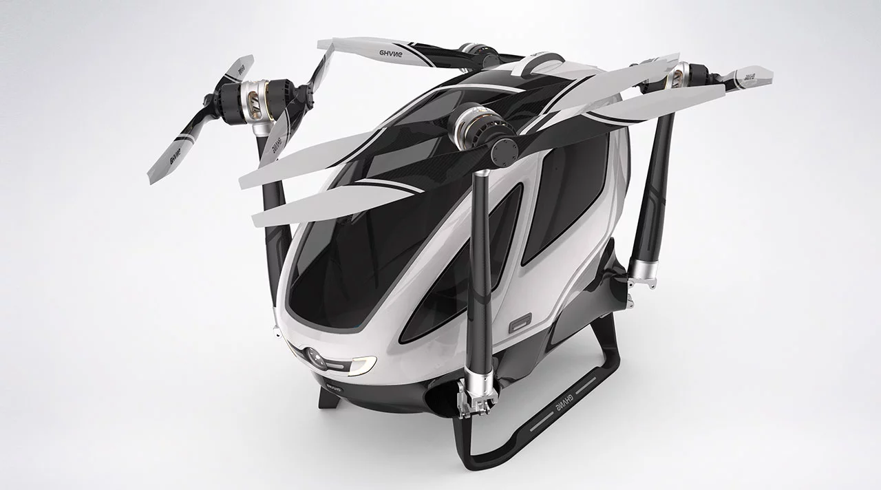 Ehang has been a little coy about its taxi drone since bringing a grounded prototype to CES in 2016