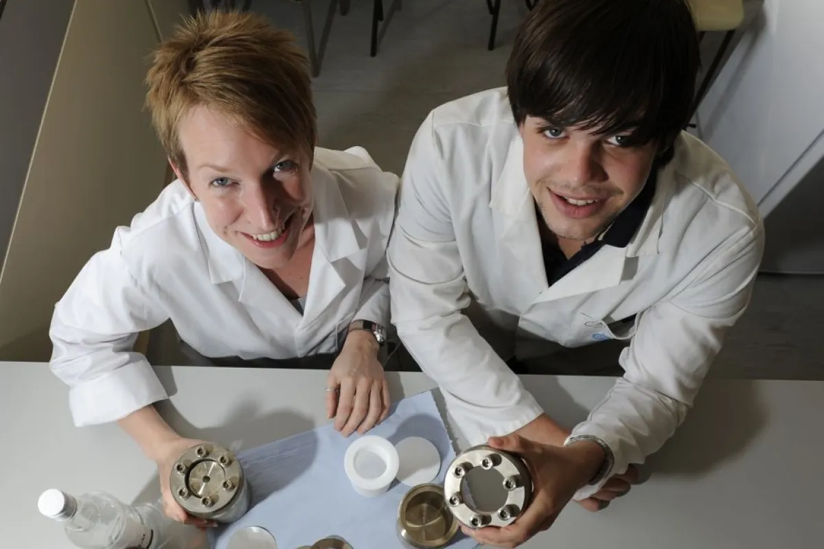 Dr. Nichola Coleman and Cameron Abercrombie, a final year Chemistry student from the University of Greenwich