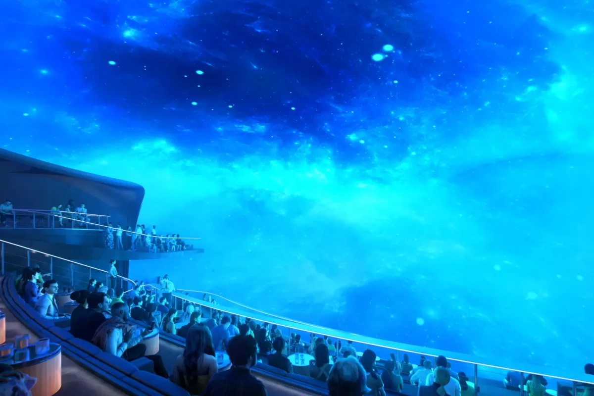 An artist's rendering of the experience viewers can look forward to at the L.A. Cosm venue