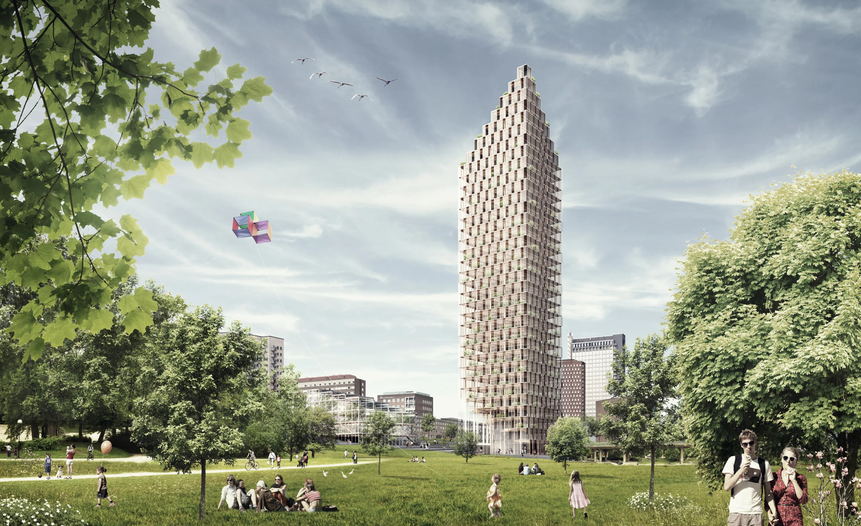 Could Berg C.F. Møller's vision prove a blueprint for getting the wooden skyscraper right? (Image: Berg C.F. Møller)