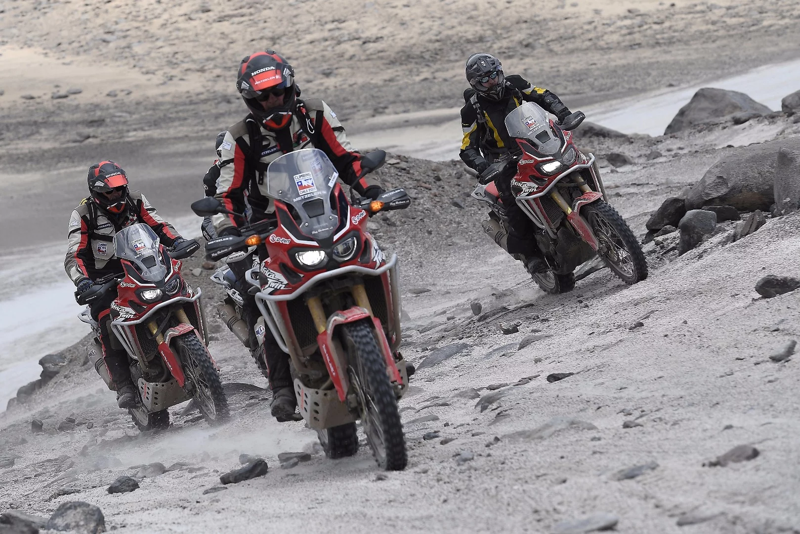 Honda's Africa Twin team in action