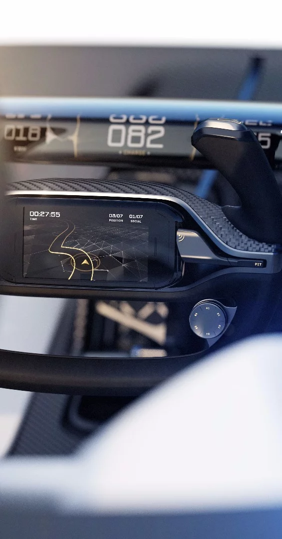 The steering column of the FFZERO1 incorporates a smartphone
