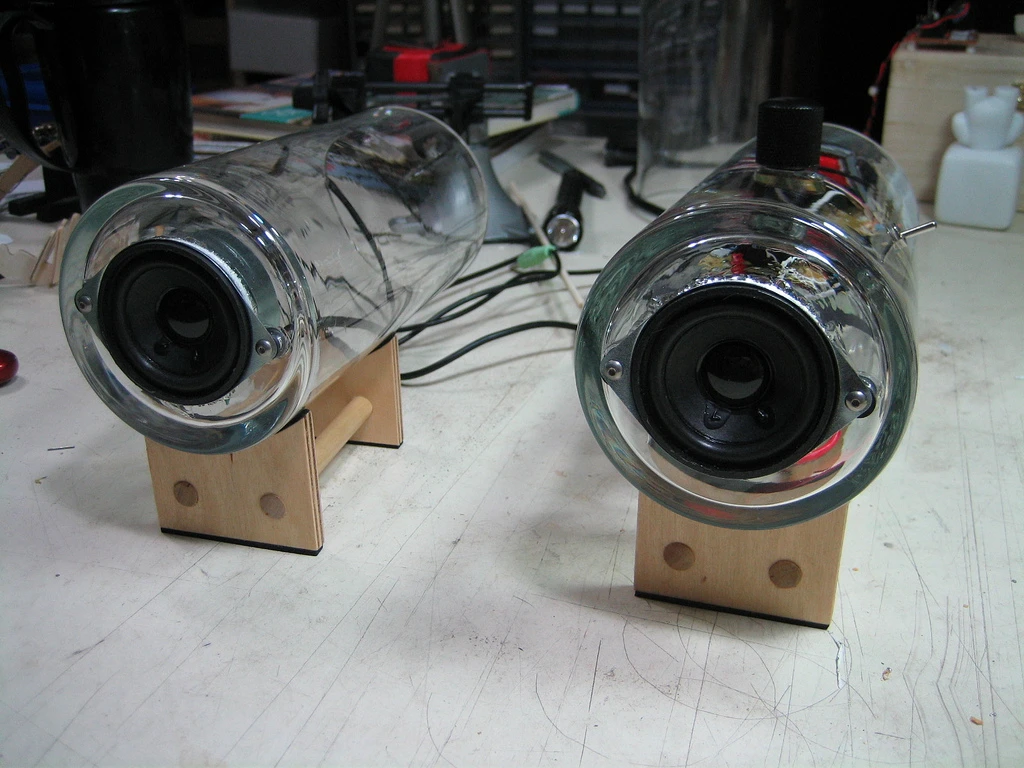 A set of speakers from Logitech are given a new lease on life in the Glass Speakers from Whamodyne
