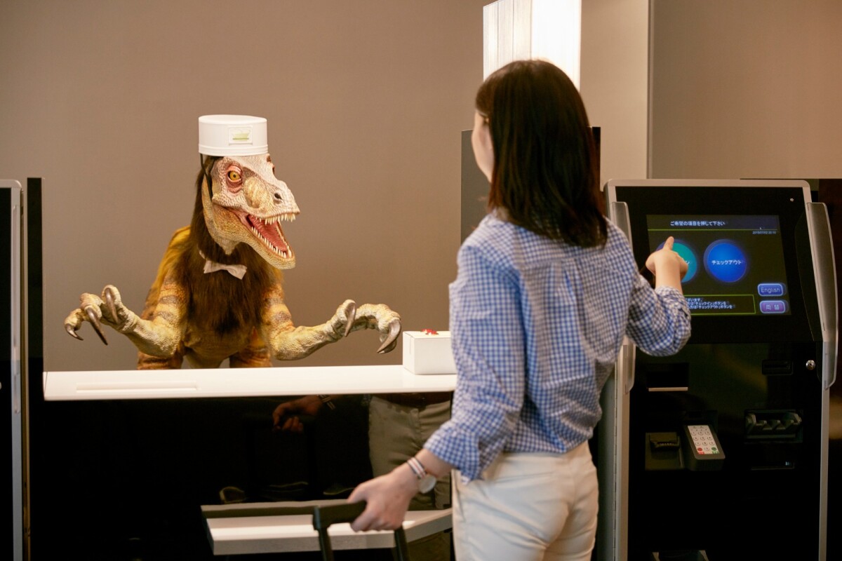 Robots are deployed at the front desk to help guests check-in and out