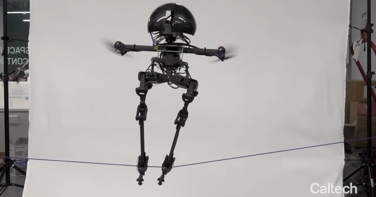 Bipedal robotic/drone hybrid can stroll, fly and skateboard