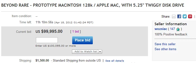 There's a few hours left in the eBay auction as this article goes live