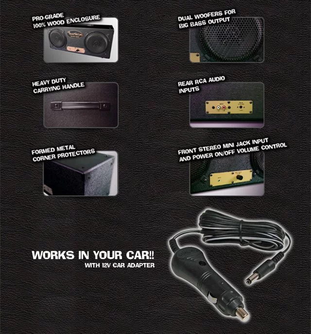 BlackBox highlghts, including that the unit can be used in a car via the supplied 12V cigarette lighter adapter