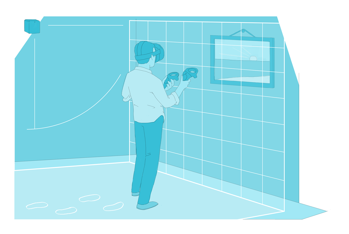 The Vive's Chaperone system, which keeps you from smacking into walls or stepping on Rover's tail