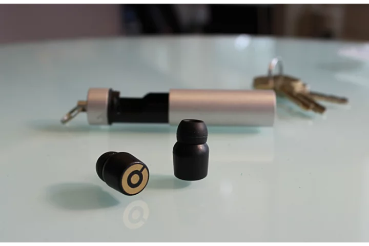 The Earin wireless earphones are similar in size to your typical in ear-headphones, but without the wires
