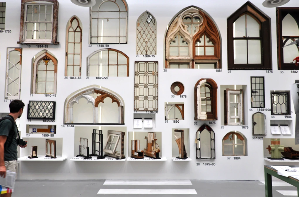A collection of windows from the Brooking National Collection (Photo: Edoardo Campanale)