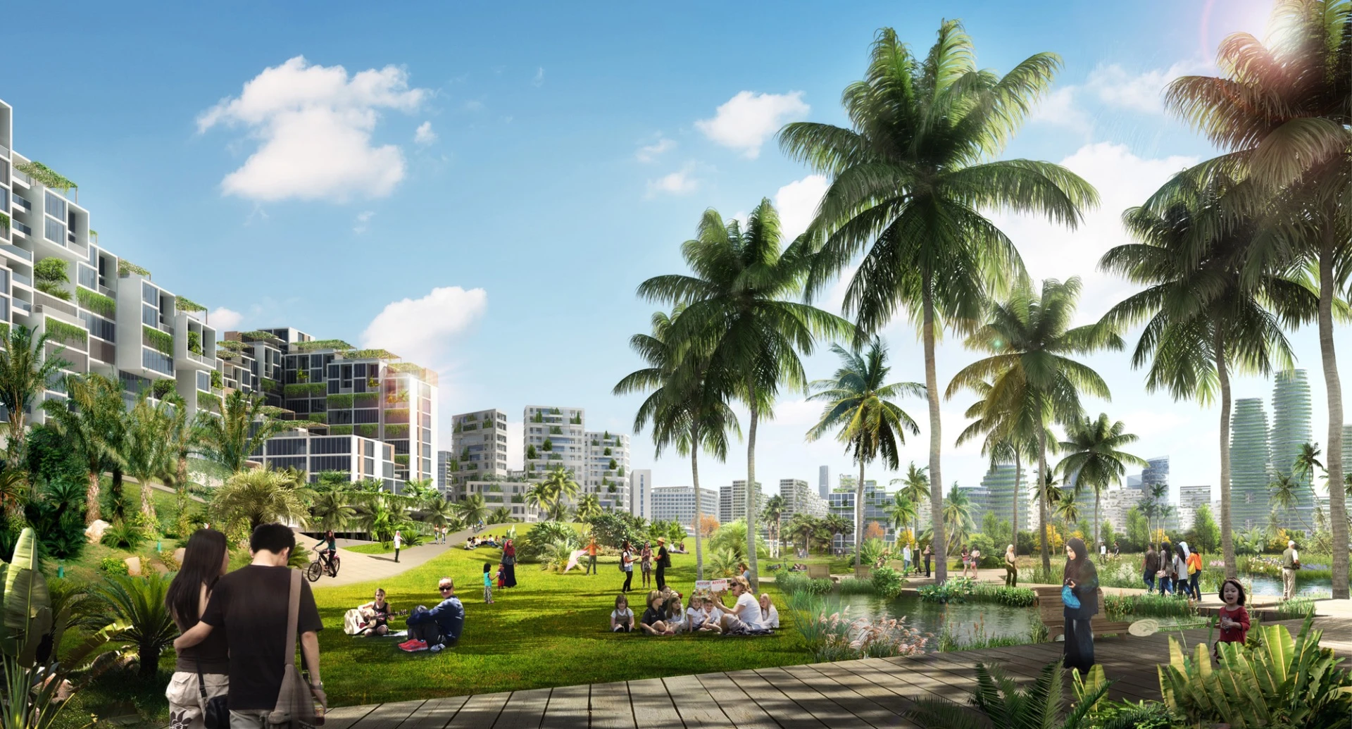 Further plans for the project include landscaping ground-level parks and waterfront systems