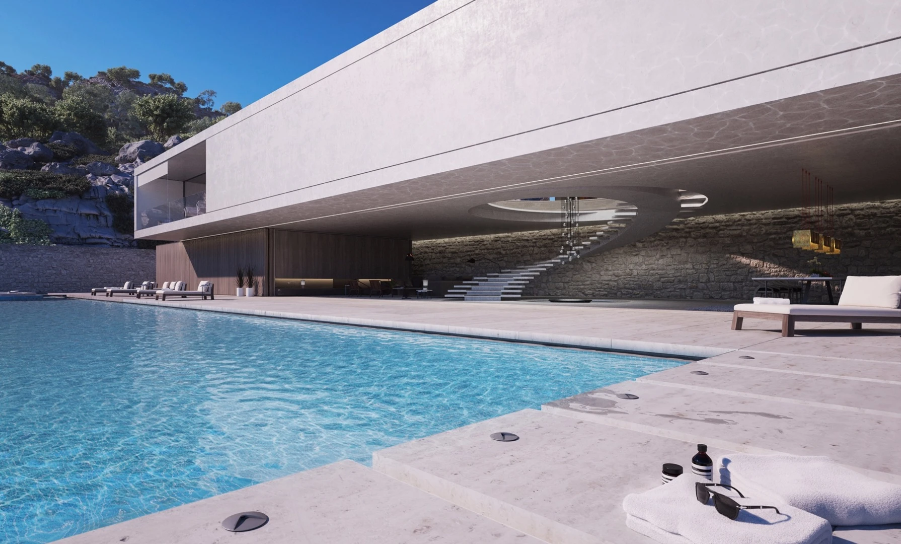 The S 00/30 concept Superhouse has a 50-m (164-ft) pool