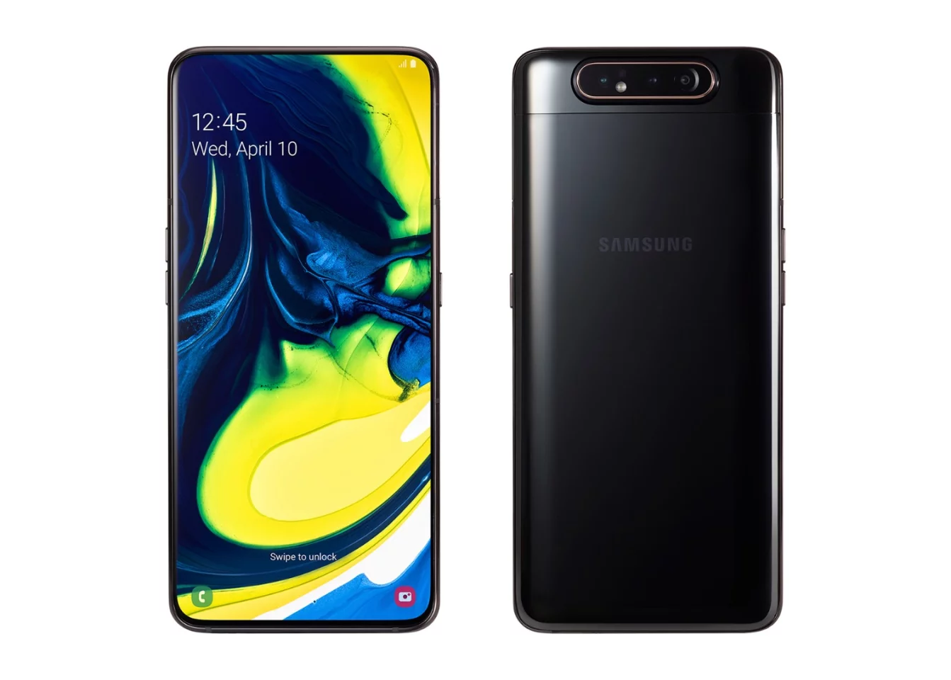 The pop-up camera on the Samsung Galaxy A80 means no need for a notch on hole punch on the 6.7-inch display