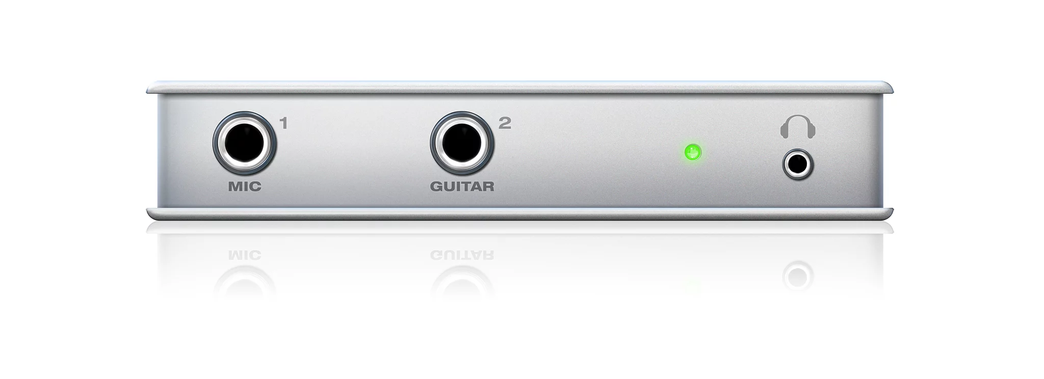 To the front a headphone jack, guitar input and microphone input with its own optimized preamp