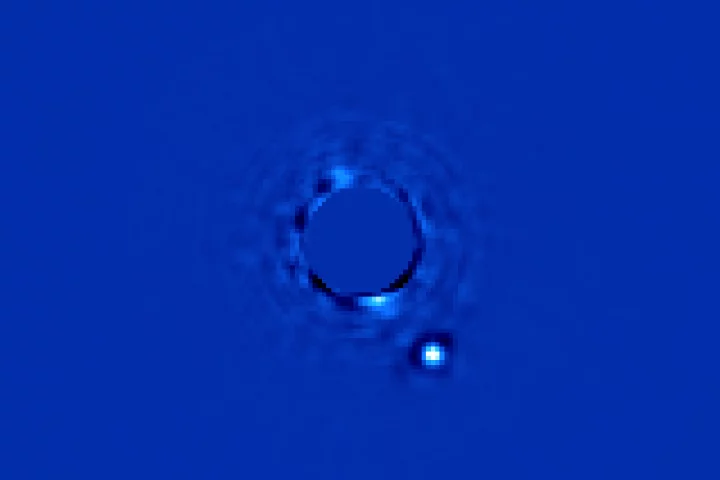 The team targeted the Beta Pictoris system and retrieved direct images of the planet Beta Pictoris b some 63 million light years away (Image: Christian Marois, NRC Canada)