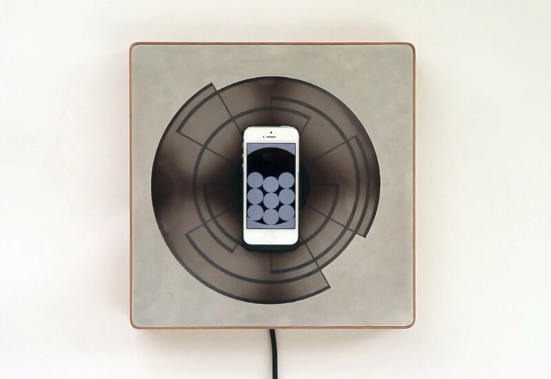 Spira uses the heat from your charging smartphone to reveal the spiral design picked out in chromatic paint