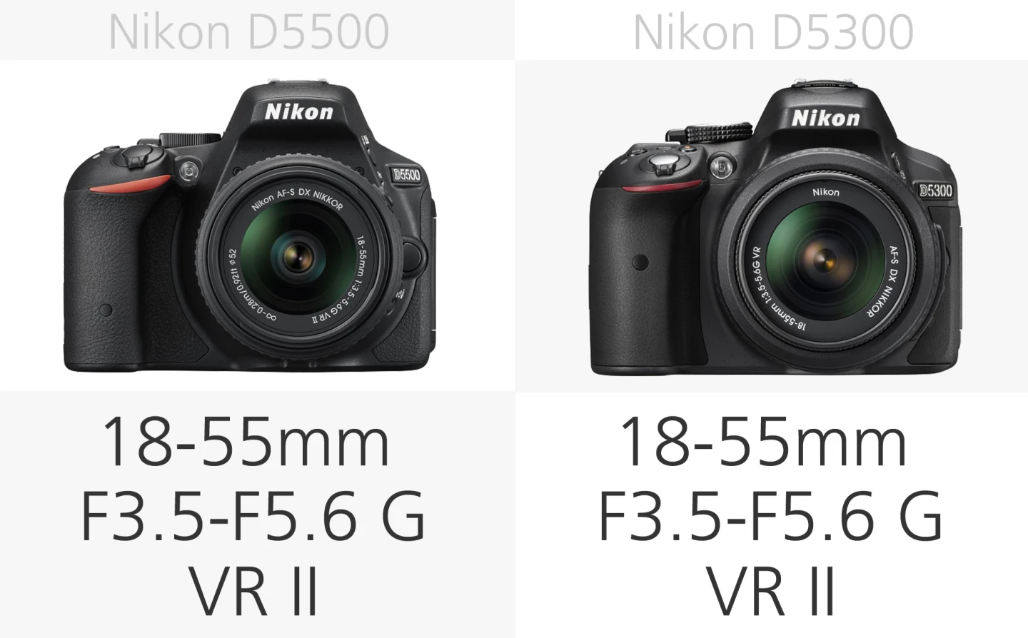 Nikon D5500 vs. Nikon D5300 kit lens comparison