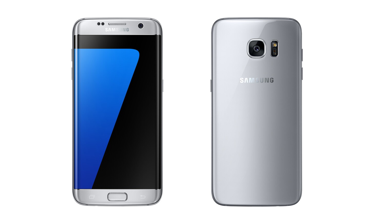 Front and back of the Galaxy S7 edge