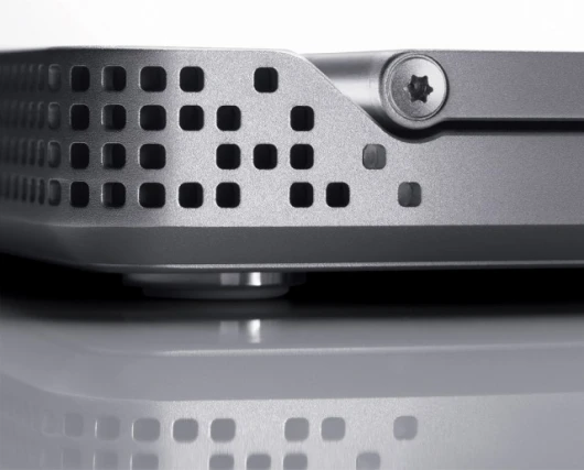 The Adamo's round square (?) airflow vents, inspired by fine Swiss watches apparently.