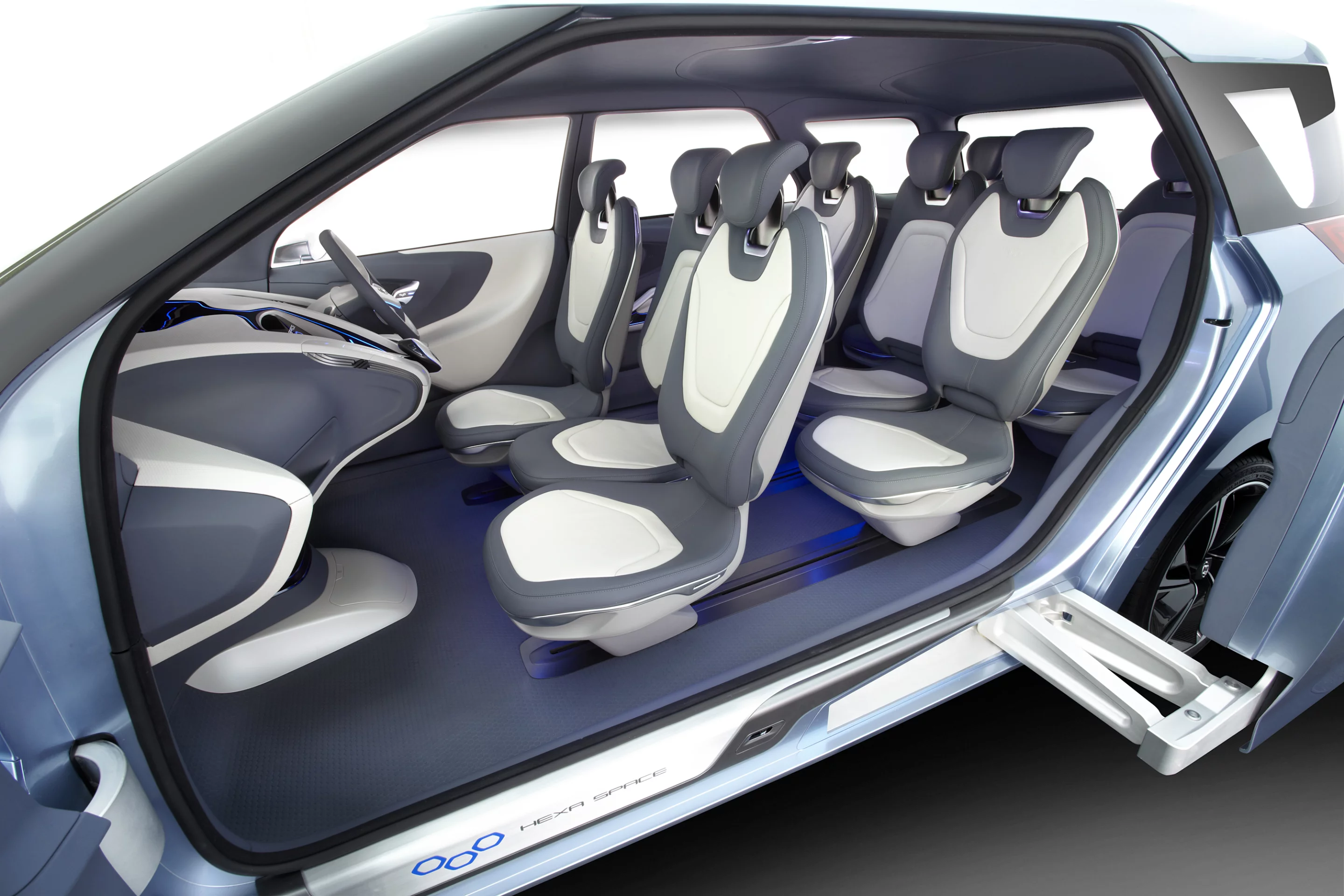 The Hexa Space concept's honeycomb-like seating layout