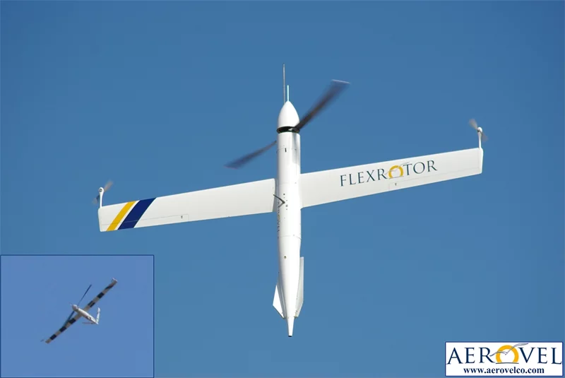 The Flexrotor transitions from vertical to horizontal flight be pitching over and going into a dove before leveling out