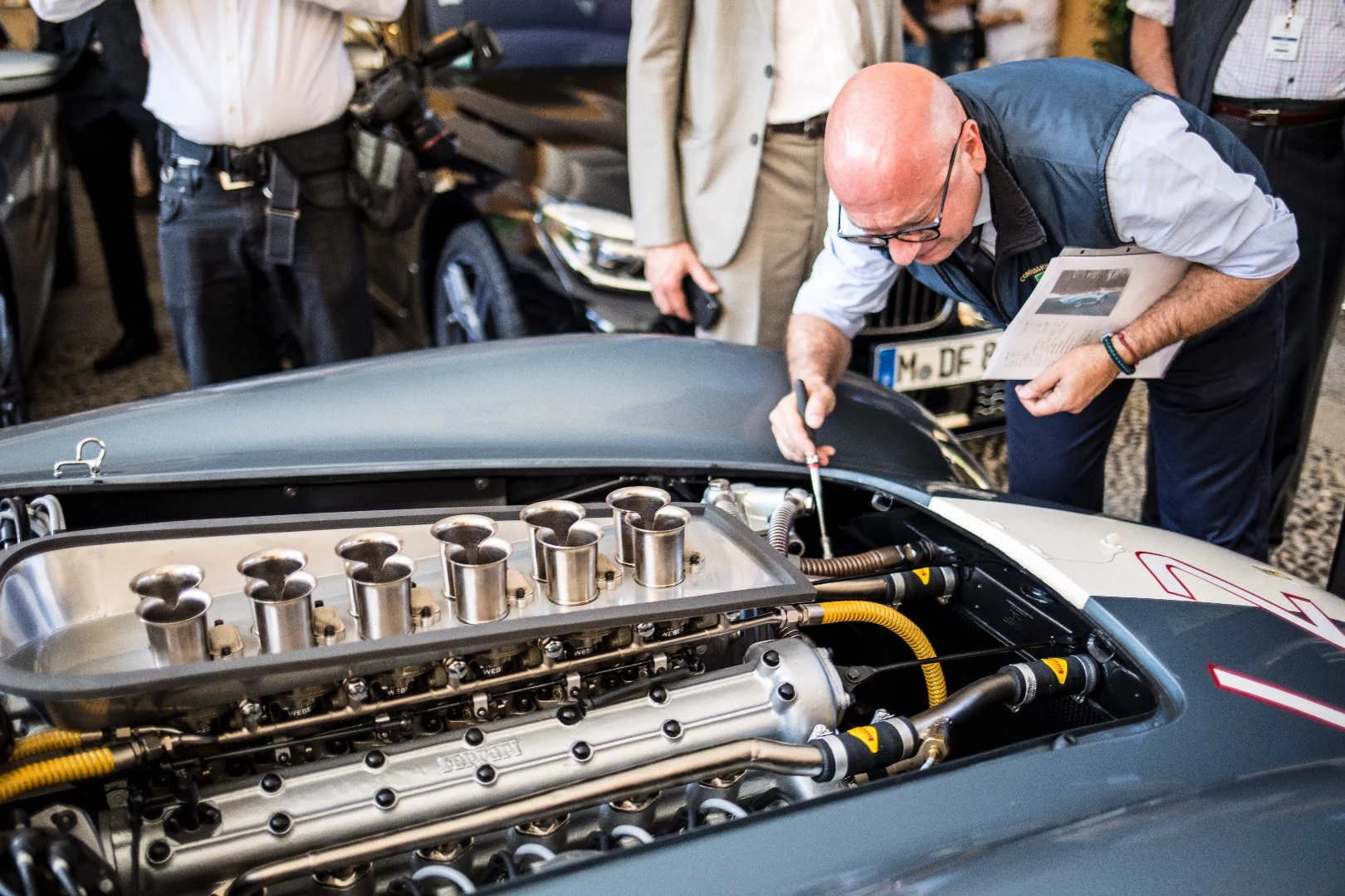 Andreas Mohringer's recently restored 1958 Ferrari 335 Sport Spider won the Trofeo BMW Group, the outright Best of Show award decided by the jury.