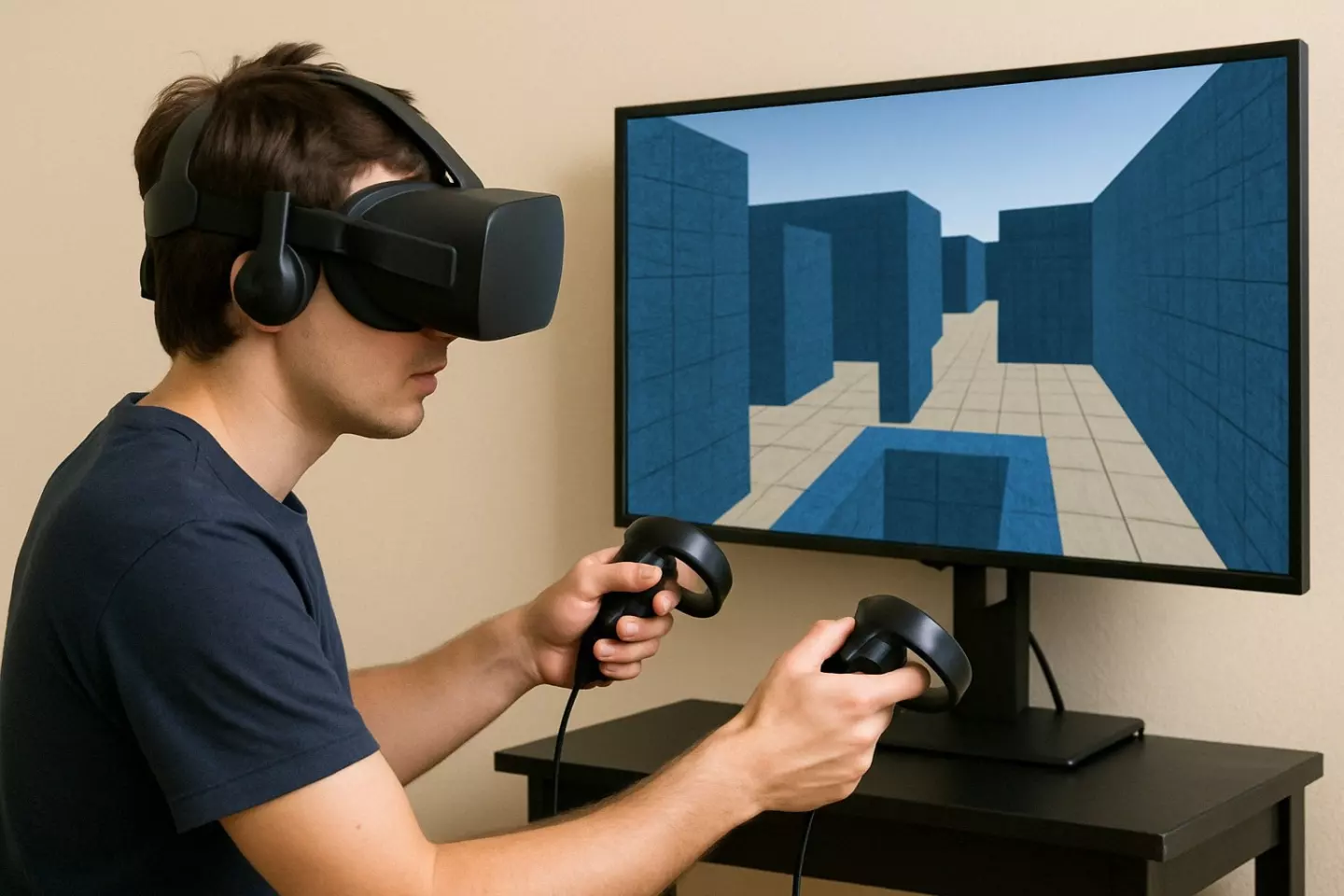 Study participants were tasked with navigating a maze in virtual reality