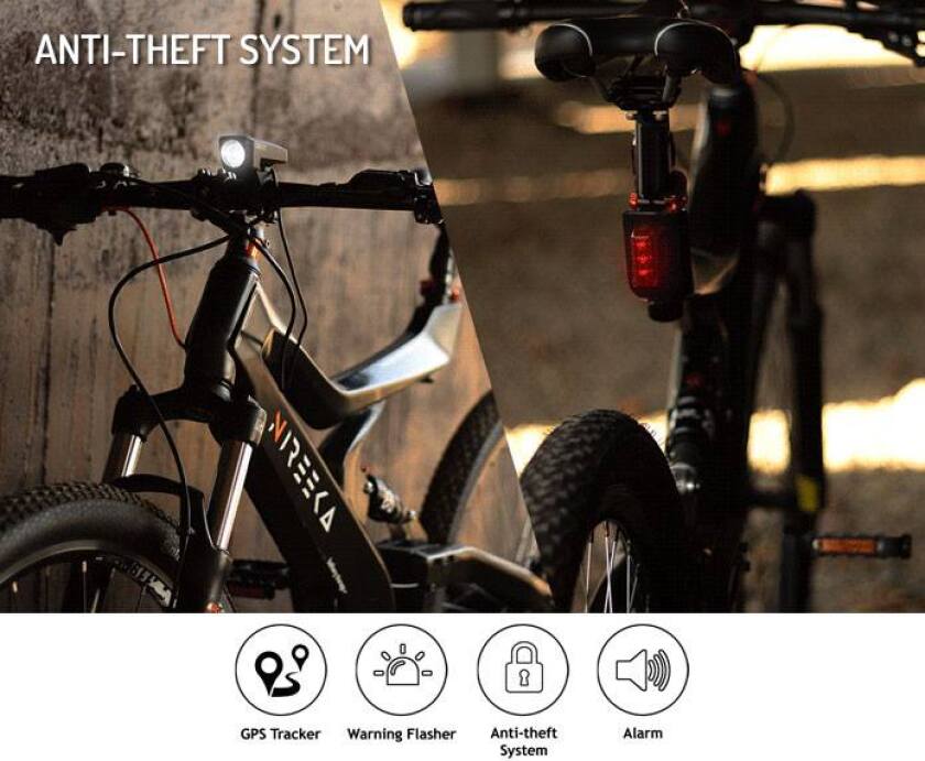 Nireeka carbon e-bike: anti-theft system includes an alarm and a tracking system