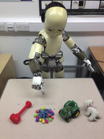 The iCub robot was put to the test in picking a new object out of a lineup of familiar ones, and it performed just as well as the human children