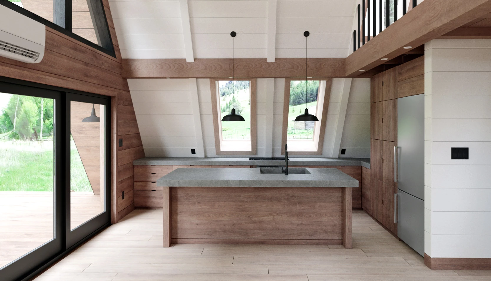 The Ayfraym includes an open living/kitchen area