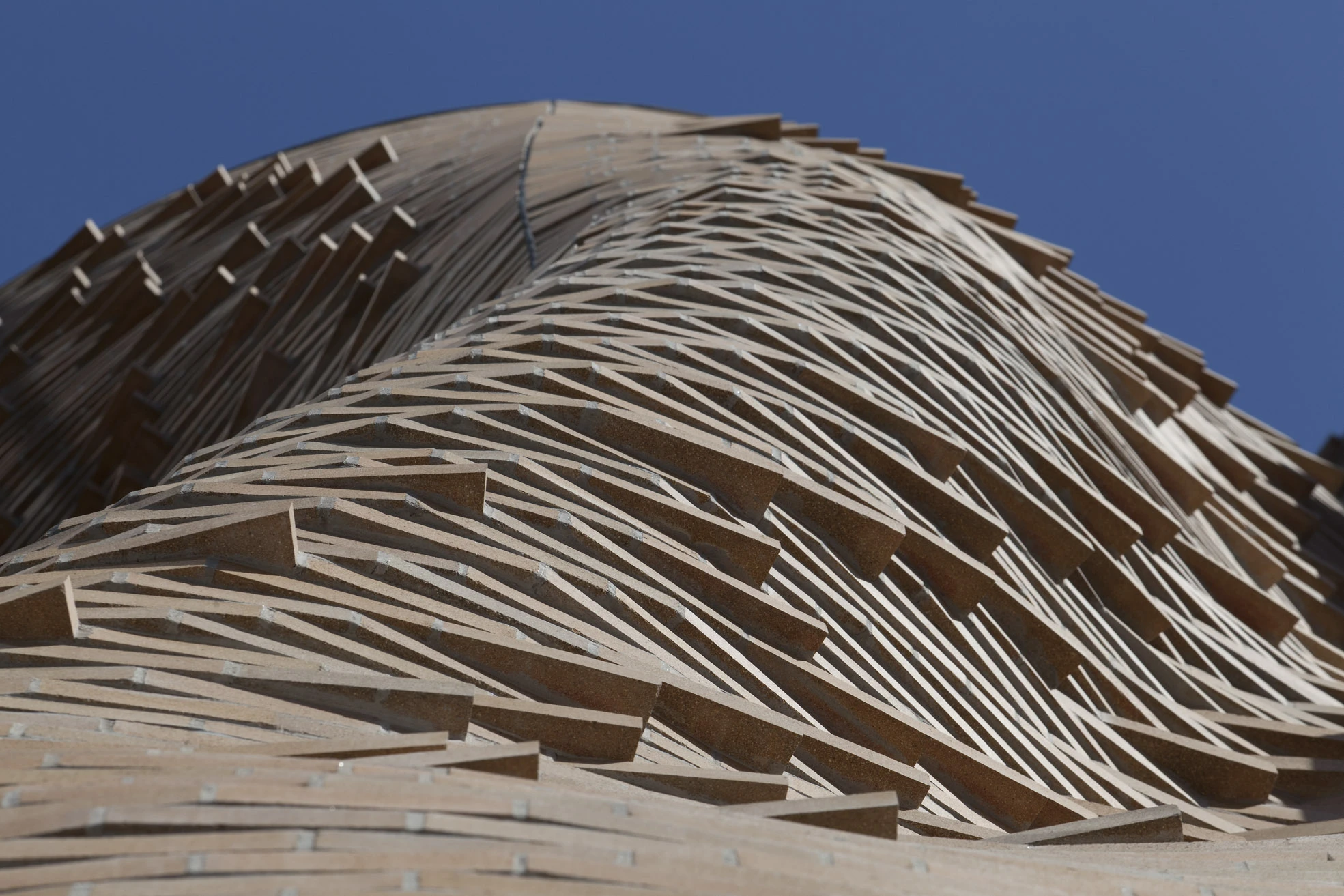 The building is made from 320,000 handmade bricks, set an angles so tricky that one of Australia’s master bricklayers had to come out of retirement to complete the project (Photo: Andrew Worssam)
