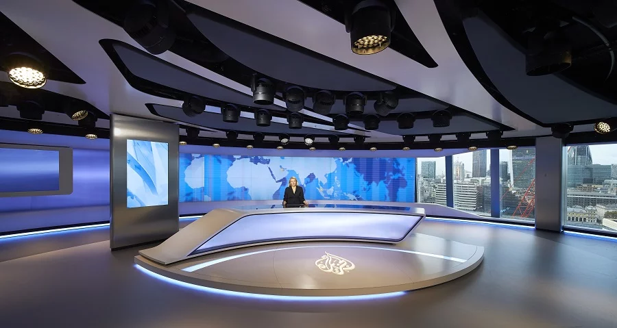 The new Al Jazeera studio in London is designed to take advantage of the views from the Shard