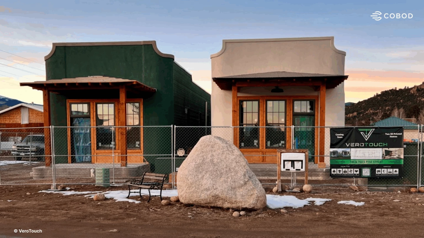 The VeroVistas, by VeroTouch, are a pair of houses in Colorado that were constructed using COBOD's BOD2 3D printer